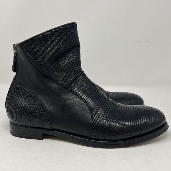 MoMa Mens Black Leather Ankle Boots Zip Chelsea Size US 7.5 Made In Italy 38 - Picture 5 of 8
